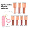 Pink Lip Gloss Holder Keychain + Gloss Set