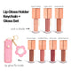 Pink Lip Gloss Holder Keychain + Gloss Set