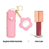 Pink Lip Gloss Holder Keychain + Gloss Set