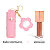 Pink Lip Gloss Holder Keychain + Gloss Set