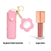 Pink Lip Gloss Holder Keychain + Gloss Set