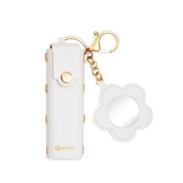 Lip Gloss Keychain | White & Gold