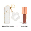 White Lip Gloss Holder Keychain + Gloss Set