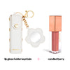 White Lip Gloss Holder Keychain + Gloss Set