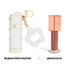White Lip Gloss Holder Keychain + Gloss Set