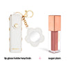 White Lip Gloss Holder Keychain + Gloss Set