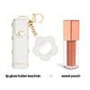 White Lip Gloss Holder Keychain + Gloss Set