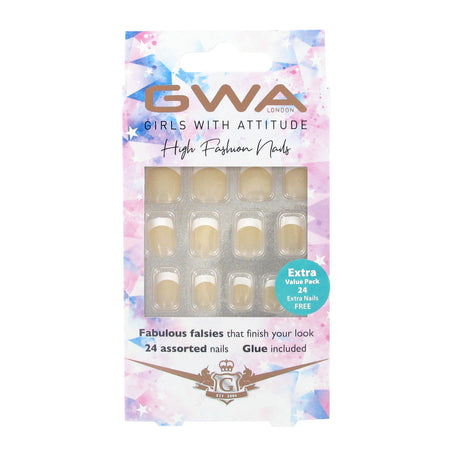 Nude French | High Fashion False Nails | Extra Value Pack
